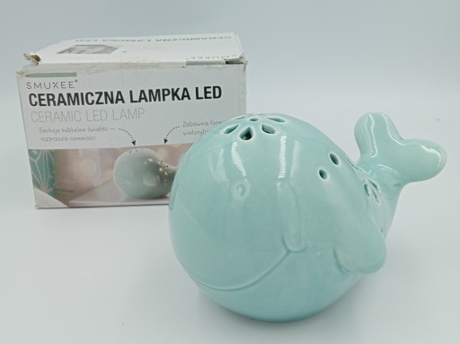 Keramická LED lampa veľryba 10 cm x 14 cm x 8 cm
