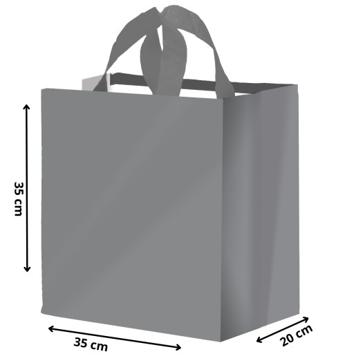 Opätovne použiteľná TAŠKA šedá 24L NÁKUPNÉ TAŠKY 35x20x35cm do OBCHODU