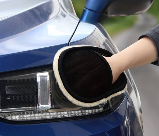 RUKAVICE NA UMÝVANIE A LEŠTENIE RÁFOV AUTOMOBILOV UMÝVAČKA HUBOVÁ VLNA