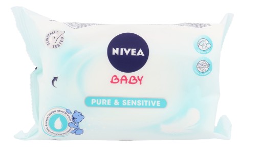 Nivea Baby Pure & Sensitive vlhčené obrúsky 63 kusov