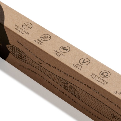 Mäkká eko drevená zubná kefka Active Carbon 1+1 ZDARMA