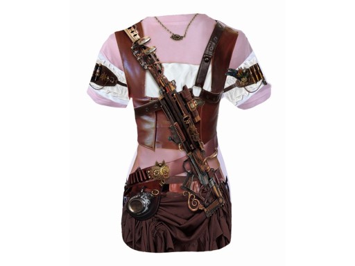 Steampunk Lady Tričko s potlačou Kostým Maškarné šaty Karneval L