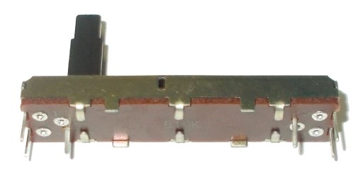 POTENCIOMETER POSUZOVÝ 2x B10k 10k STEREO