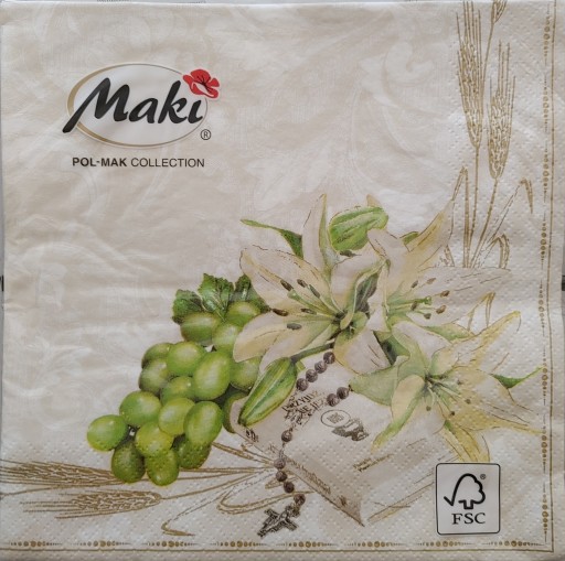 Prijímacie obrúsky 33x33cm ľalie prijímanie 2 ks.