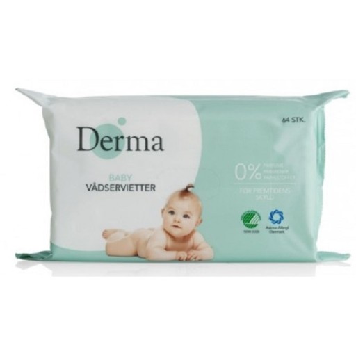 Vlhčené obrúsky Derma Baby 64 ks.
