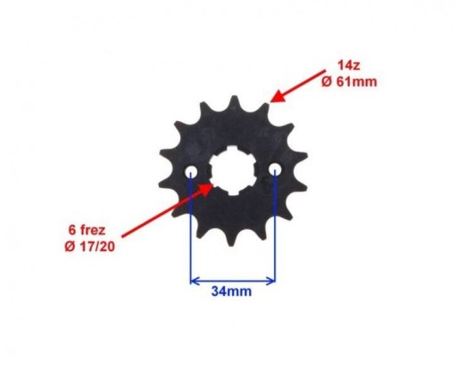 Predné výstupné ozubené koleso 14z 428H 154FMI motor