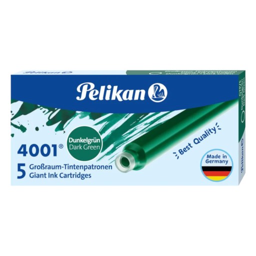 Dlhé zelené náplne do plniaceho pera Pelikan