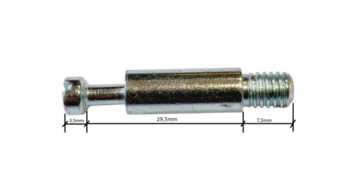 Excentrický háčik, metrický, 29,5 mm, 8 ks