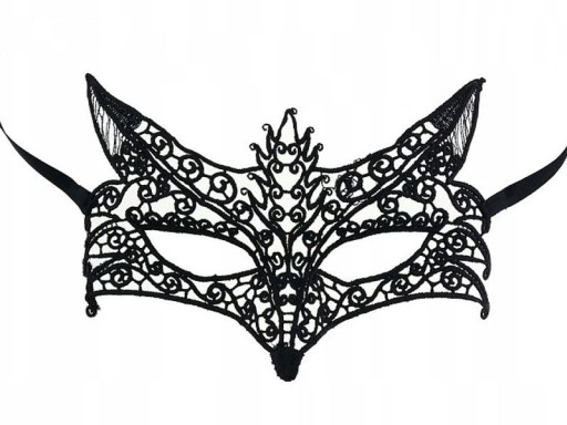 ČIPKA, OPENWORK Maska na oči_FOX_karneval, guľa