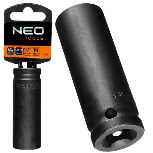 NEO NÁRAZOVÁ ZÁSUVKA 1/2 PALCA DLHÁ, HRUBÁ 19MM L78MM CR-MO 12-319