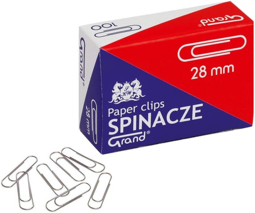 Veľká okrúhla kancelárska sponka 28mm 1000ks strieborná