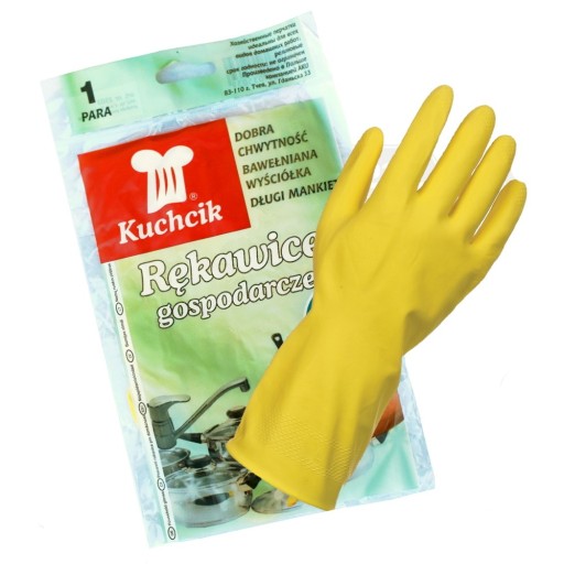 Rukavice do domácnosti, opakovane použiteľné gumené rukavice, žlté, veľkosť M