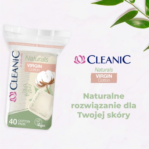Štvorcové vložky Cleanic Naturals Virgin Cotton