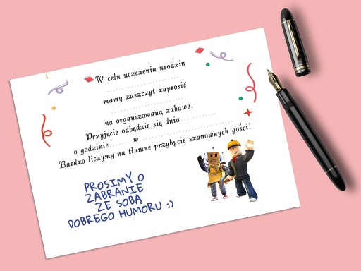 POZVÁNKA ROBLOX NA NARODENINY DIEŤAŤA + OBÁLKA ZDARMA