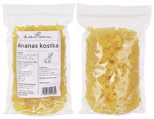 KANDIDOVANÝ ANANÁS KOCKOVÝ 250g KOCKOVÁ OBJEDNAČKA ZDRAVÁ KUCHYŇA