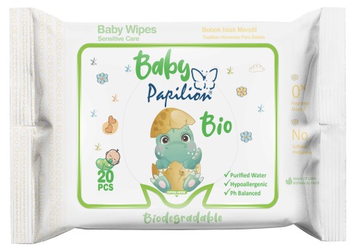 PAPILION BABY BIO VLHČENÉ Utierky PRE DETI A BOJČATÁ 20 ks