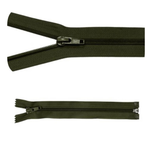 Zips 85cm Tmavá Olivová 5ks MIKINA S