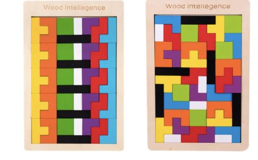 DREVENÉ BLOKY TETRIS PUZZLE 40 KUSOV TANGRAM