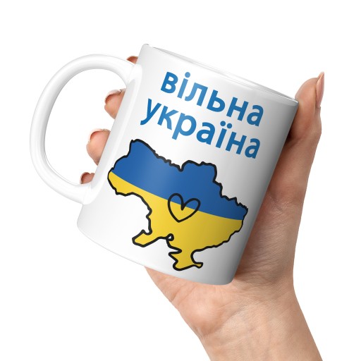 BIELY hrnček STRONG UKRAINE NIE PUTINOVI STOP WAR