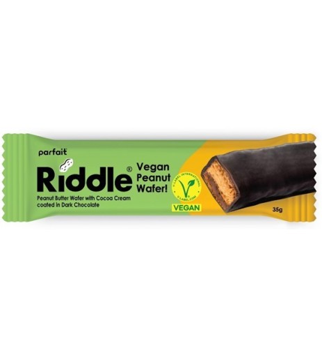 Vegánska tyčinka s arašidovým maslom v tmavej čokoláde 35 g RIDDLE