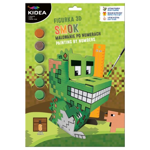 3D maľba figúrok podľa čísel KREATÍVNA SÚPRAVA pre chlapca DRAGON Kidea