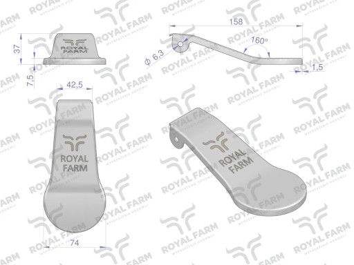 Nerezový jazýček napájačky RF-20909015 RF-2
