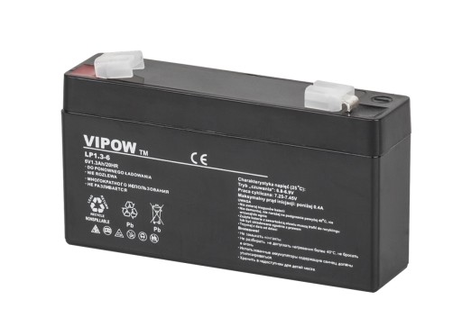 VIPOW gélová batéria 6V 1,3Ah