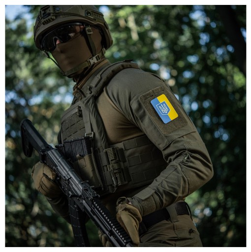 VELCRO NÁŠIVKA UKRAINE FLAG VERTIKÁLNY PLÁŠŤ M-TAC FLUORESCENT