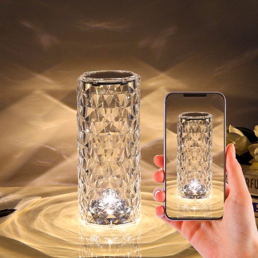 LED DOTYKOVÁ LAMPA, FAREBNÁ RGB KRYŠTÁLOVÁ LAMPA + DIAĽKOVÉ OVLÁDANIE
