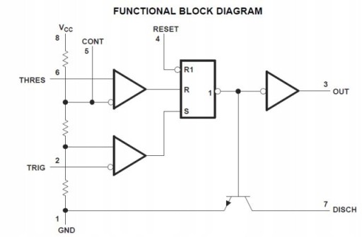 NE555P PRESNÝ ČASOVAČ 10V DIP-8 ARDUINO