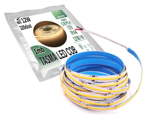 COB LED STRIP 12V 12w/m ip44 NEON TEPLA 1m LINKA