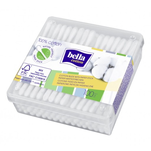 Papierové vatové tyčinky Bella 100 ks.