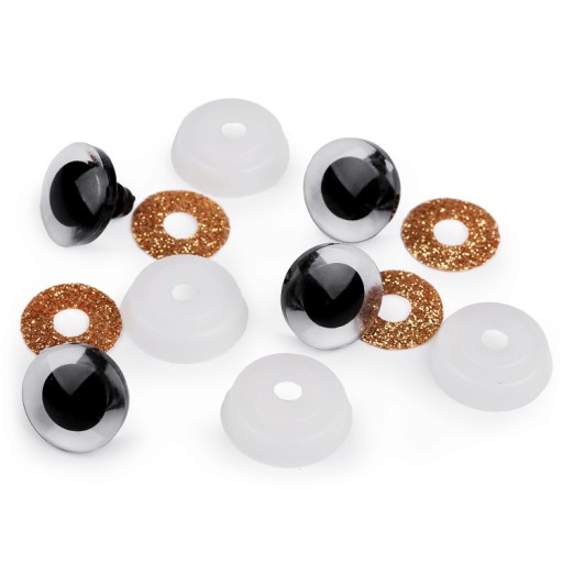 ZLATÝ GLITTER MASKOT OČI 20 mm