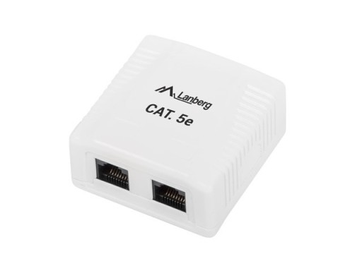 POVRCHOVÁ ZÁSUVKA PRE 2x RJ-45 LAN ETHERNET KÁBLE