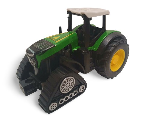 TRAKTOR S KOLEJAMI ZELENÝ 9CM 1:80 E1118 EMAJ