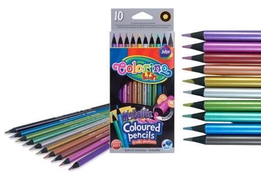 Colorino metalické ceruzkové pastelky 10 farieb