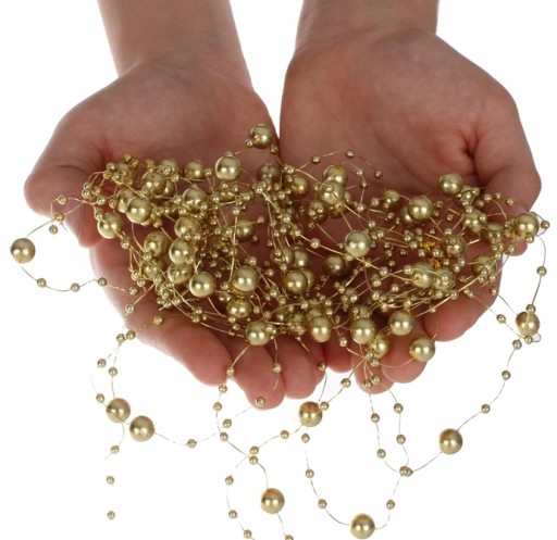 Pearl Garland Zlaté perly Svadobný krst prijímanie 6,5 m 130 cm x 5 ks.