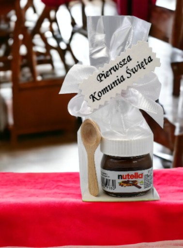 Nutella Mini Cream ďakovný darček pre hostí darček SVÄTÉ PRIJÍMANIE