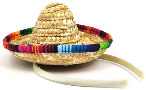 SOMBRERO KLOBÚK MEXICKÝ SLAMOVÝ FAREBNÝ ČIAPOK 15 CM KARNEVAL