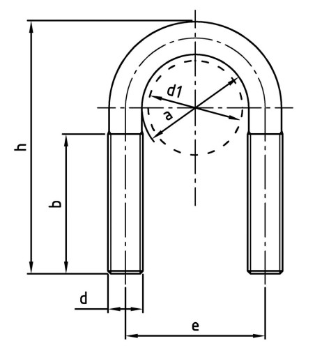 Fi 46 - Okrúhla svorka M10 / Skrutka, NEREZOVÁ Svorka - DIN 3570 / A4