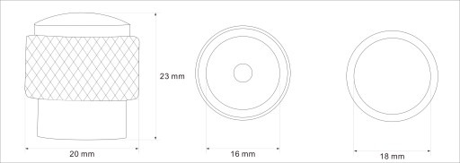 INDU MAT ČIERNY NÁBYTOKOVÝ GOMBÍK 20mm - ELOX
