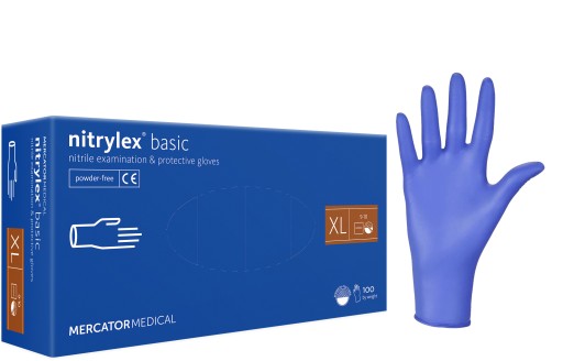 NITRILOVÉ RUKAVICE BEZ PÚDROVÉ NITRYLEX ZÁKLADNÉ TMAVOMODRÉ 10-XL 100 ks.