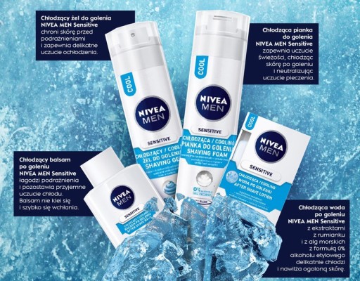 Chladivý chladivý gél na holenie Nivea Men Sensitive 200 ml
