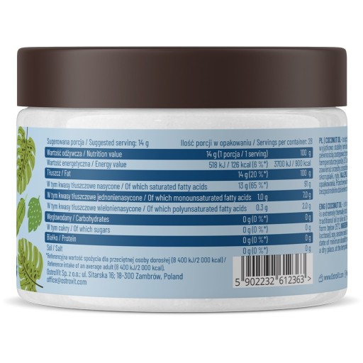 OstroVit kokosový olej 400 g KOKOSOVÝ OLEJ