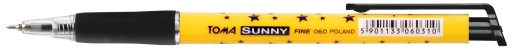 TOMA SUNNY guľôčkové pero s STARS TO-060, klikacie, čierne