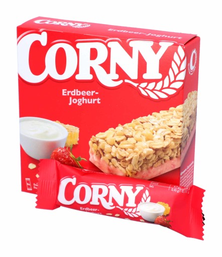CORNY Jahodová jogurtová energetická tyčinka 6 kusov