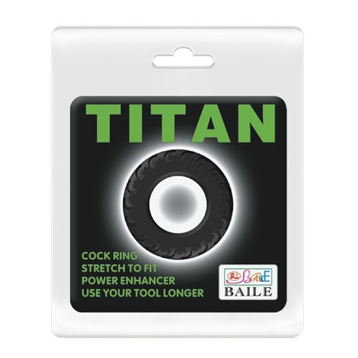 BAILE- TITAN RING Prsteň na penis Čierny