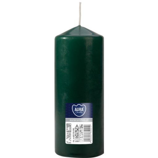 BISPOL Aura 48H valcová sviečka 15CM SW60/150 FĽAŠA ZELENÁ