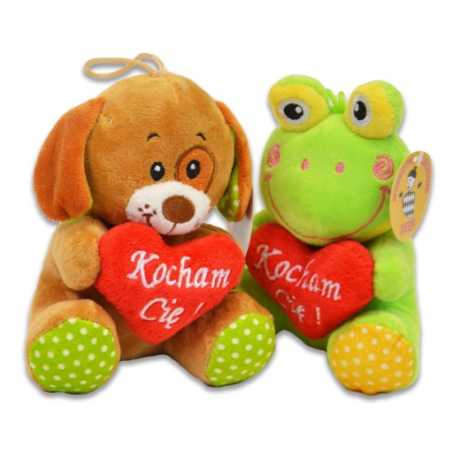 241540 DF ŽABKA/PES SO SRDCOM ĽÚBIM ŤA 13 CM VALENTÍN