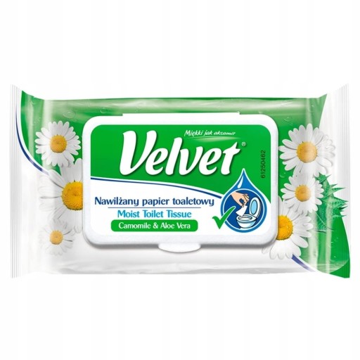 Velvet Moisturized toaletný papier, harmanček, aloe vera